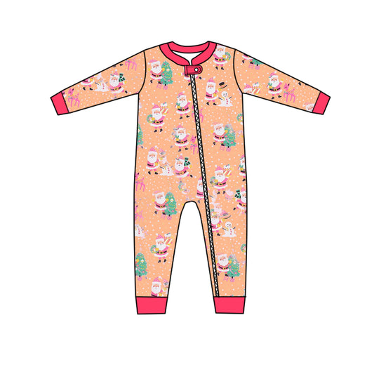 LR1130 Christmas snowmen girl romper 202405 preorder sibling