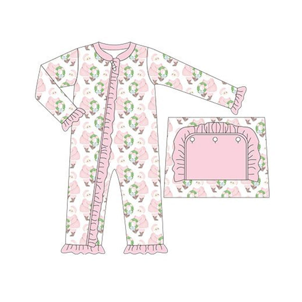 LR1147 Christmas santa tree girl romper 202405 preorder sibling