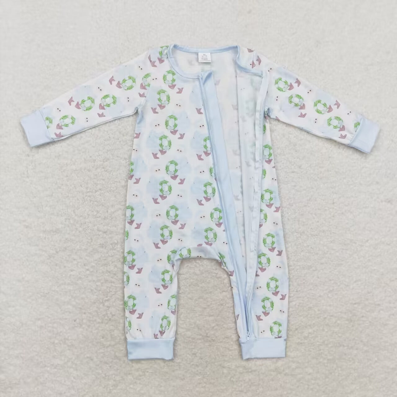 LR1148 BAMBOO Christmas santa tree boy romper 202408 sibling