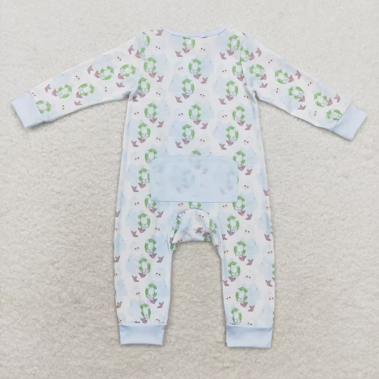 LR1148 BAMBOO Christmas santa tree boy romper 202408 sibling