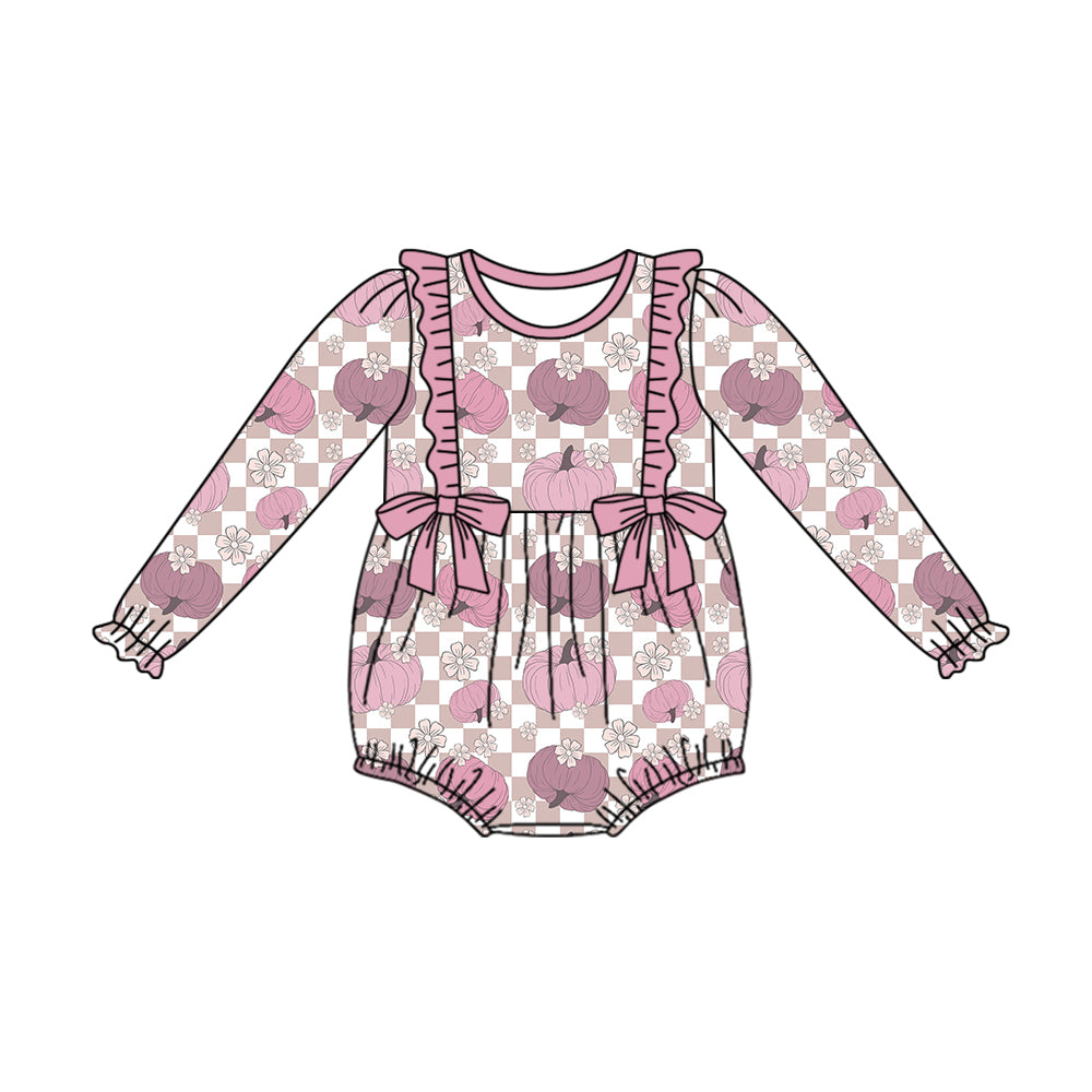 LR1163 halloween pumpkin girl romper 202406 preorder sibling