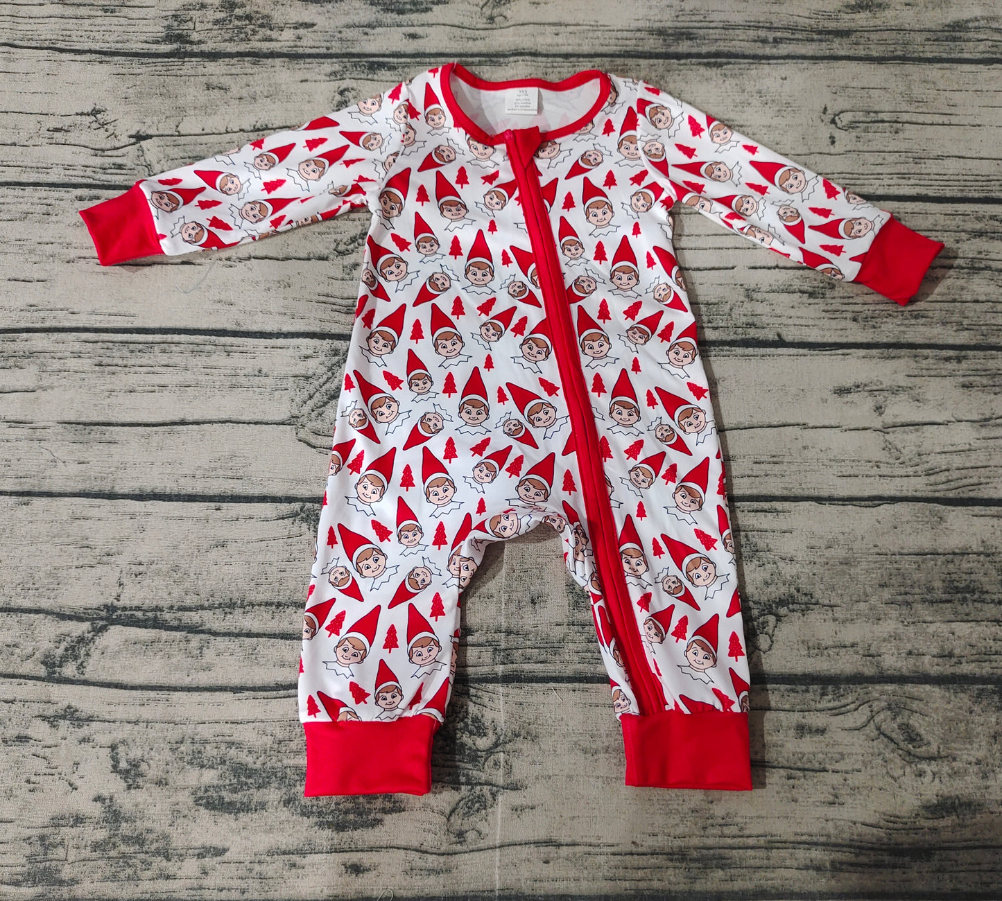LR1168 -BAMBOO Christmas elf girl romper 202410 r sibling RTS