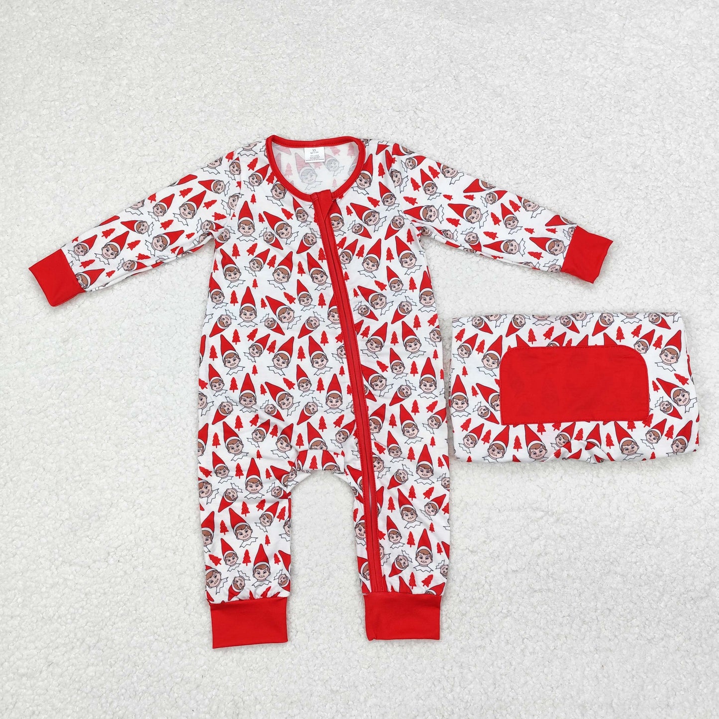 LR1168 -BAMBOO Christmas elf girl romper 202410 r sibling RTS