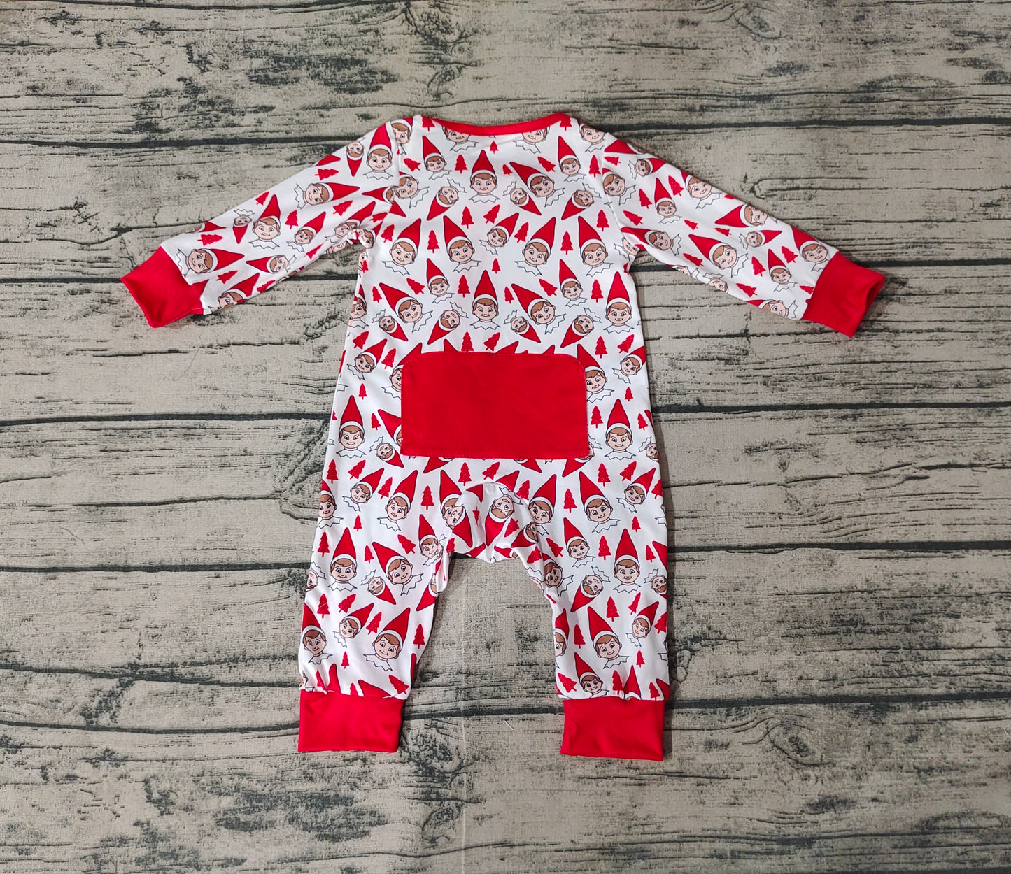 LR1168 -BAMBOO Christmas elf girl romper 202410 r sibling RTS