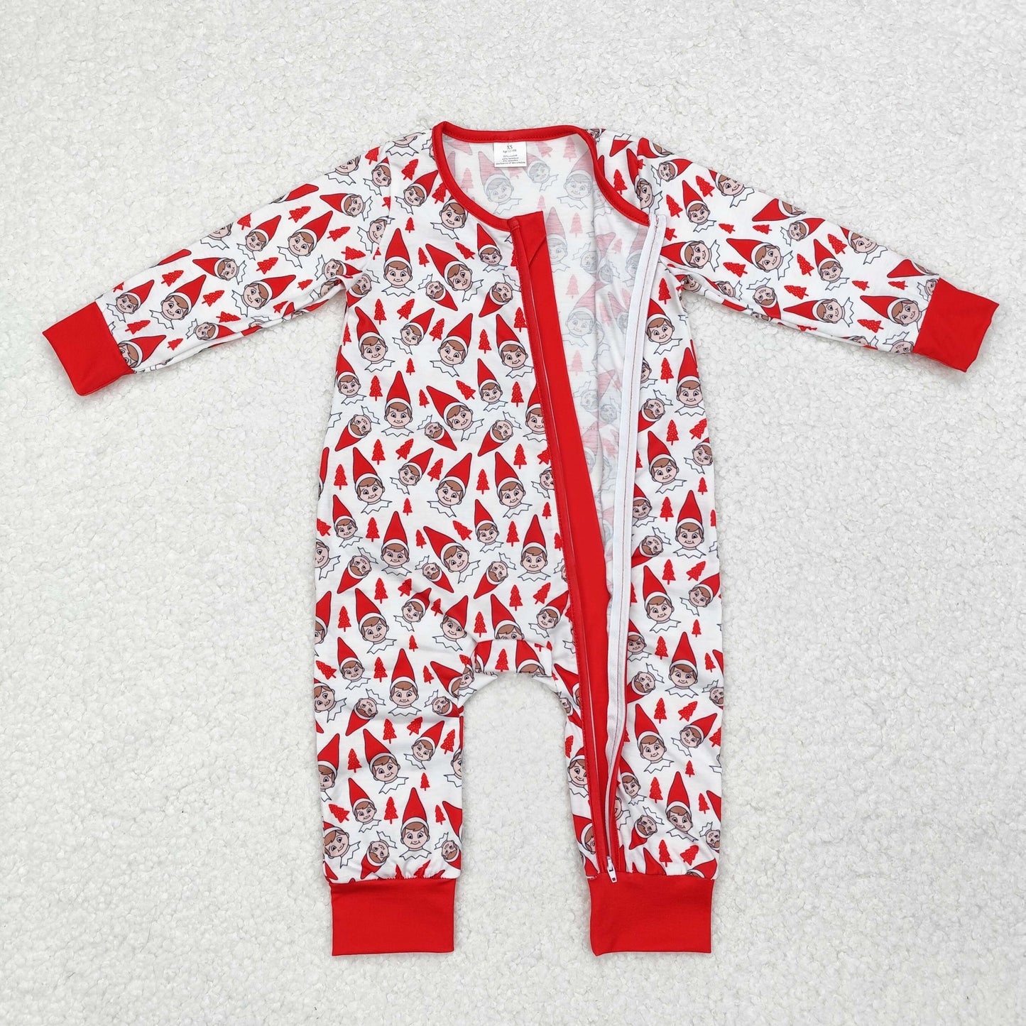 LR1168 -BAMBOO Christmas elf girl romper 202410 r sibling RTS