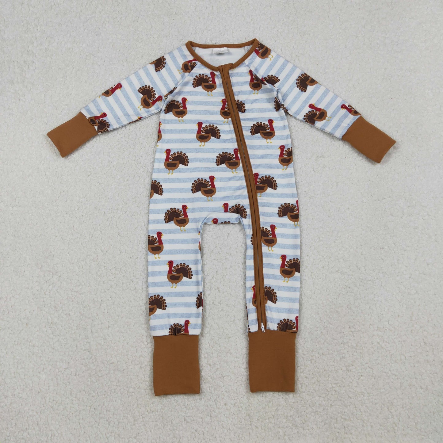 LR1191 turkey thanksgiving boy romper 202510 RTS sibling
