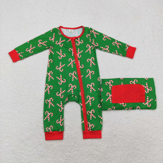 Christmas printing green romper LR1237 girl romper 202408 RTS