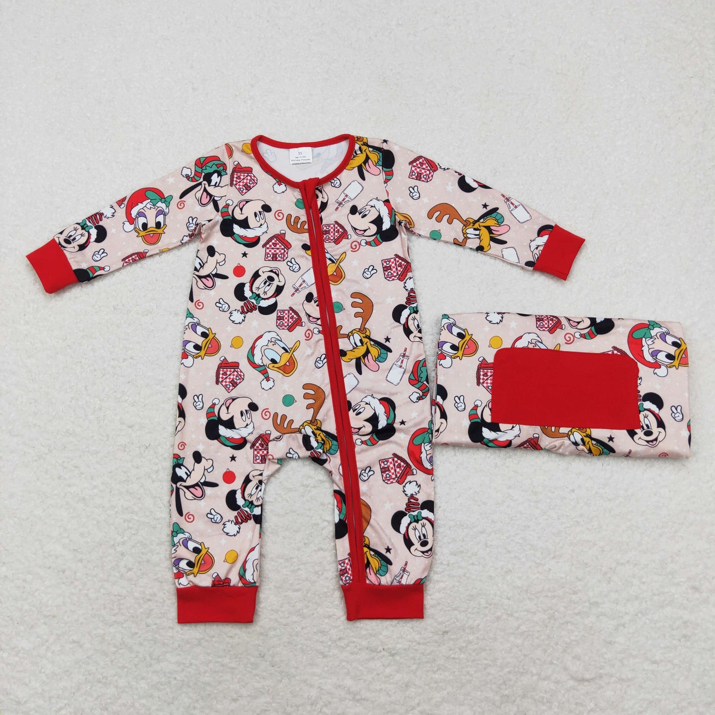 LR1335 sibling mouse Christmas boy romper 202408