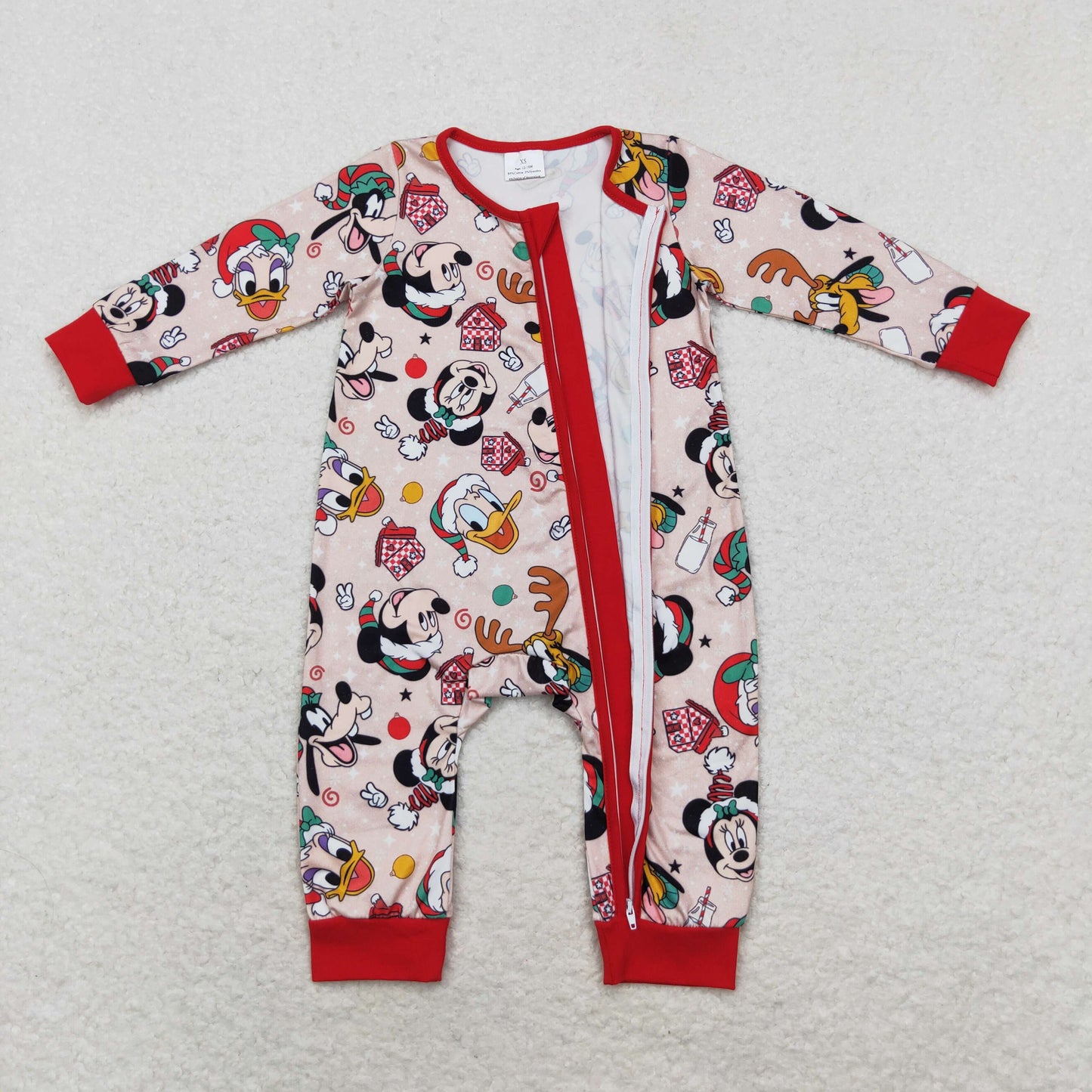 LR1335 sibling mouse Christmas boy romper 202408