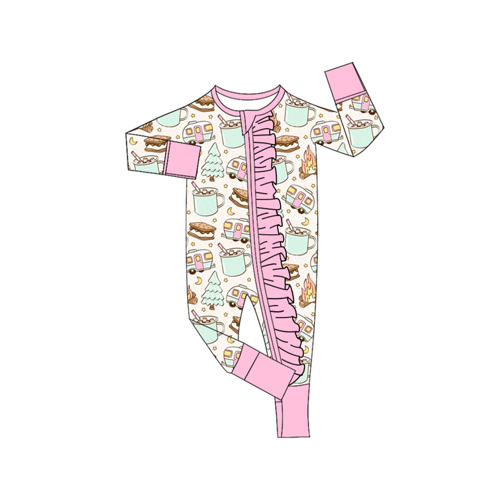 Christmas tres cookie fire sibling LR1359 girl romper 202407