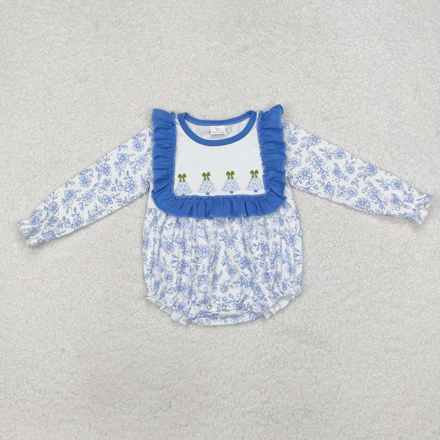 Christmas tree sibling LR1374 girl romper 202411 RTS