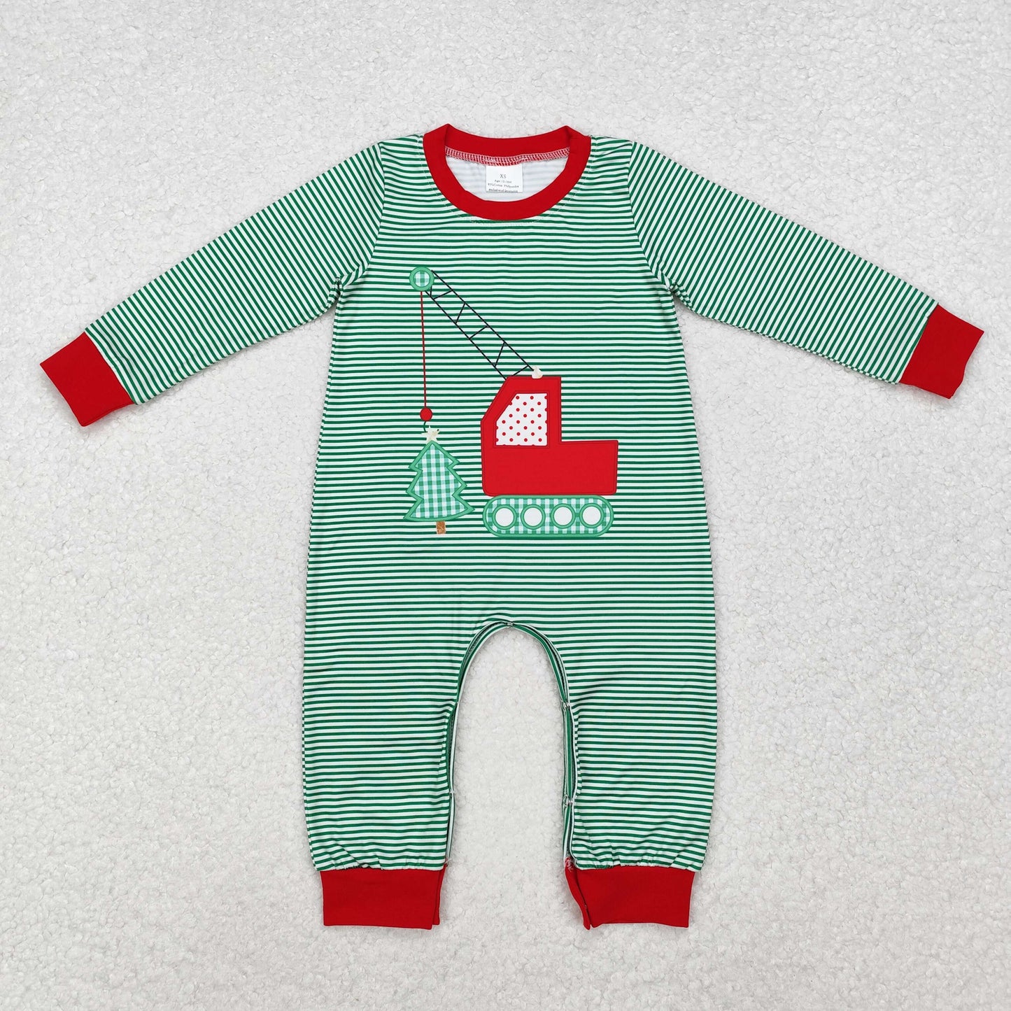 Christmas santa shop truck e sibling LR1402 girl romper 202411 RTS