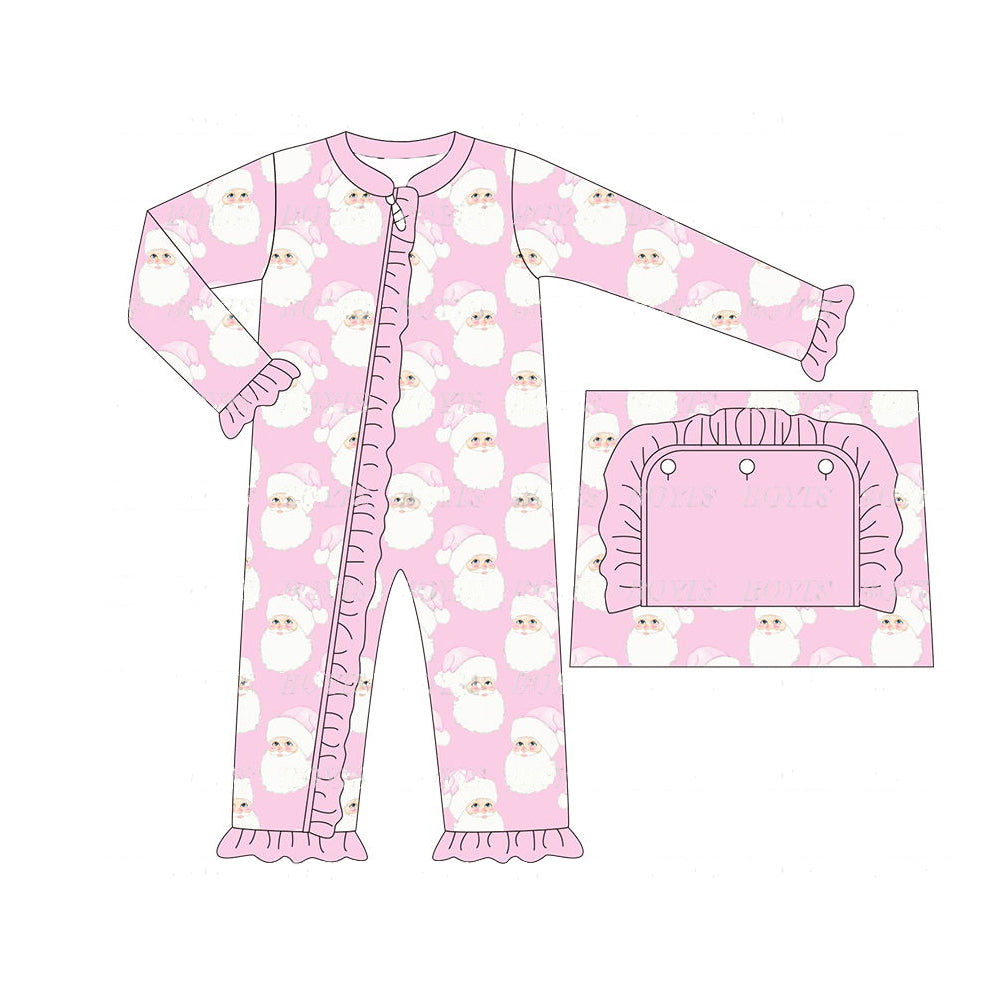 BAMBOO Christmas santa sibling LR1414 girl romper 202408 RTS