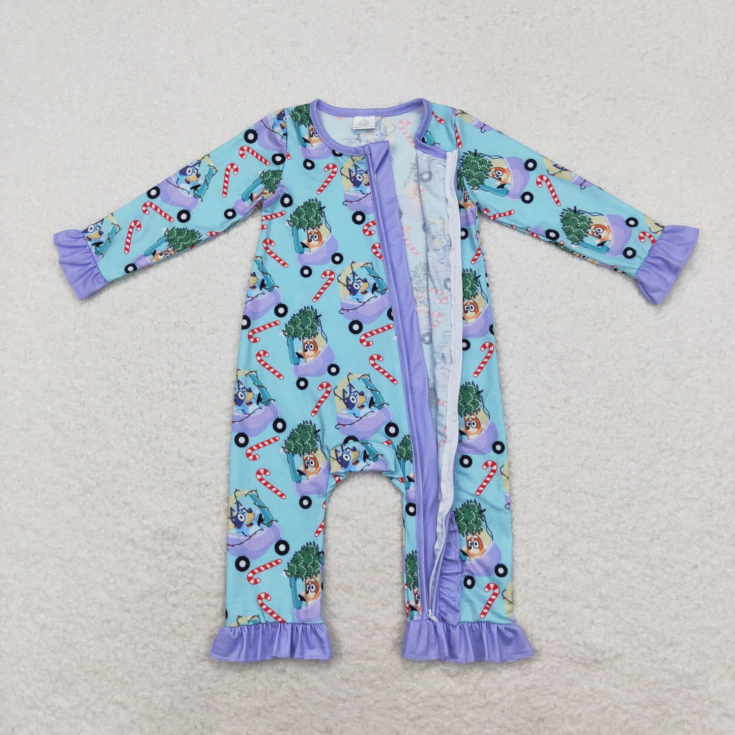 LR1419 BAMBOO Christmas bluey LR1419 girl romper 202408 RTS