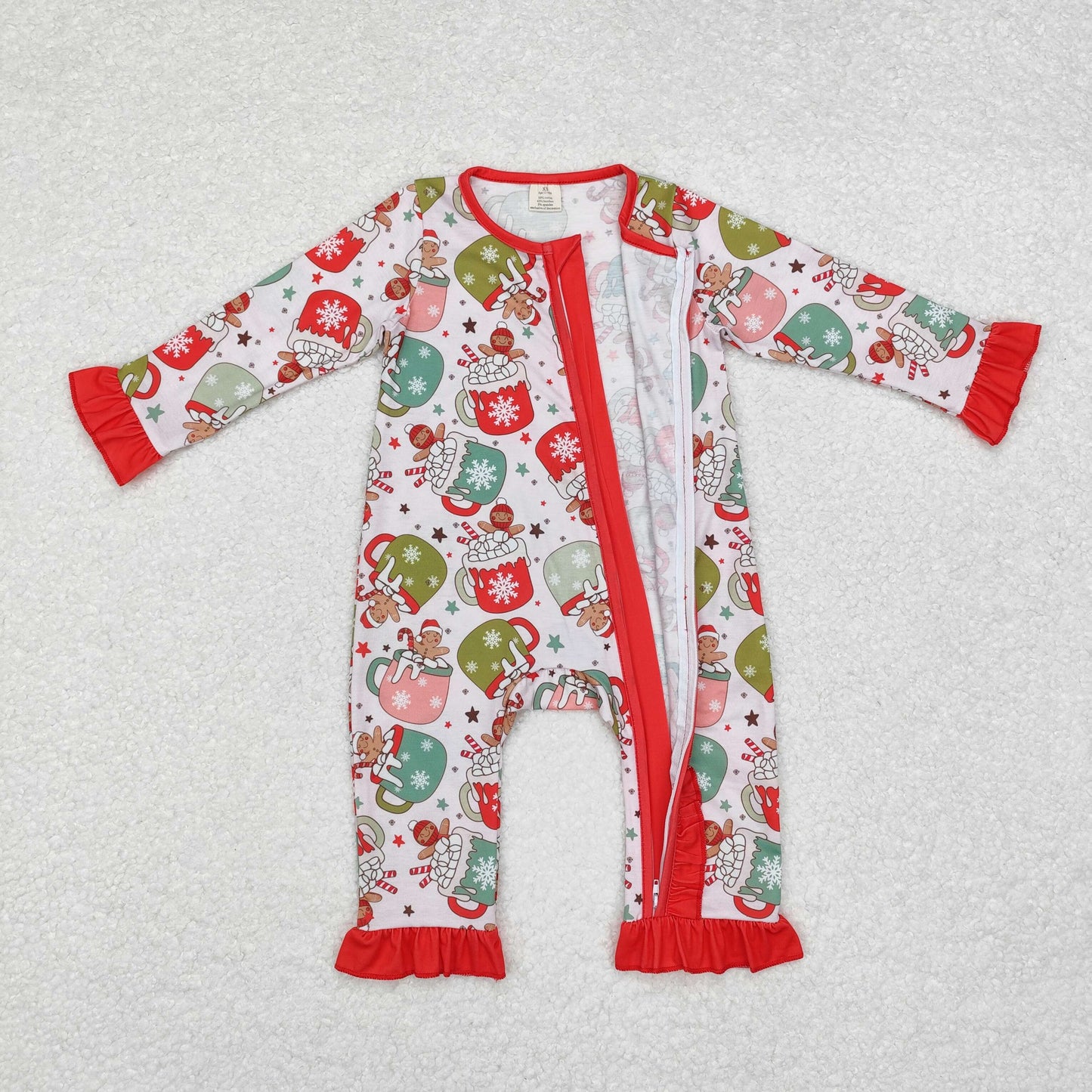 LR1509 BAMBOO sibling Christmas cup girl romper 202409 RTS