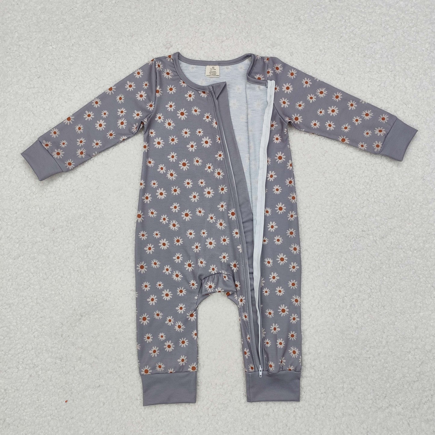 LR1603 BAMBOO boy flower western romper 202410 sibling RTS