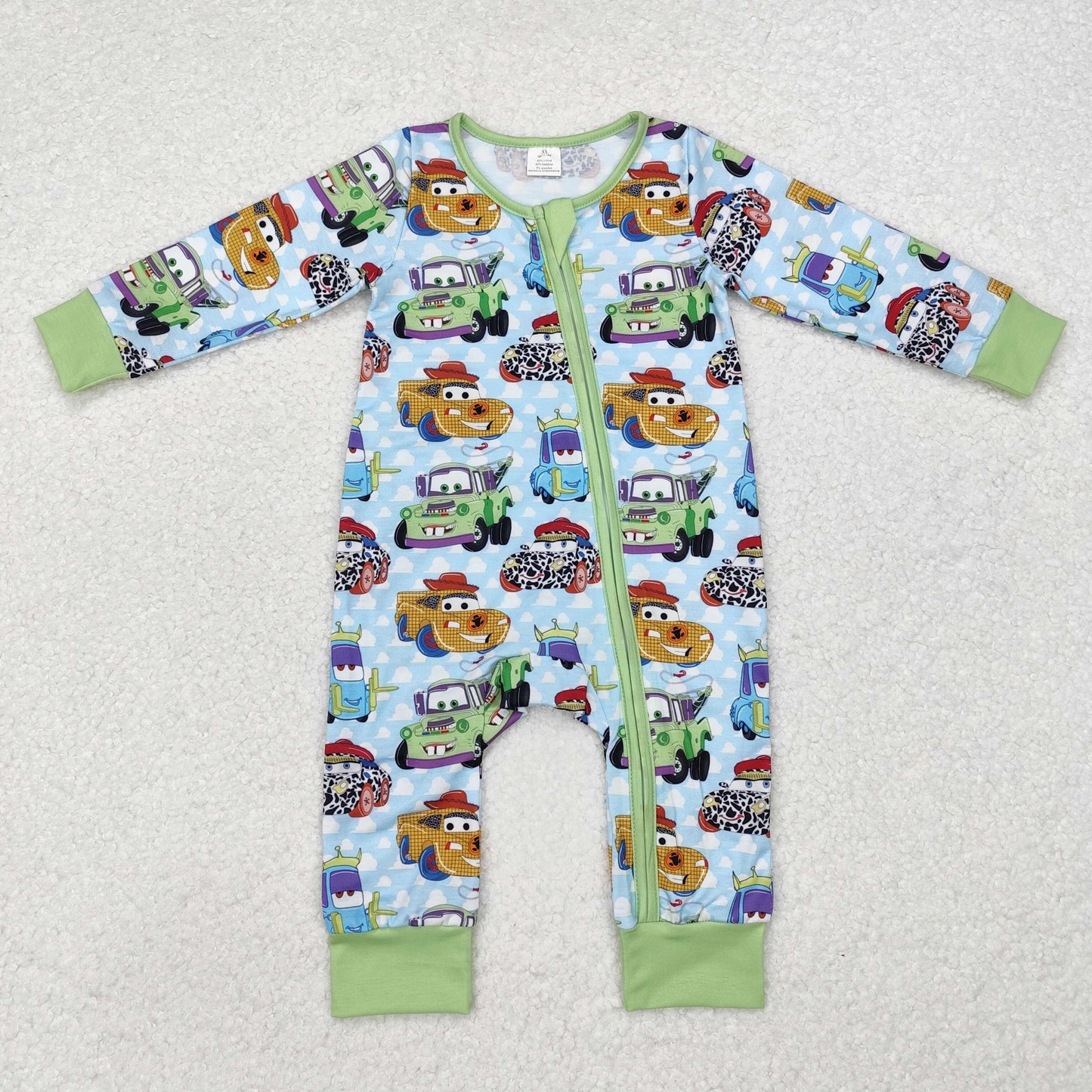 LR1622 BAMBOO car boy romper 202410 RTS sibling