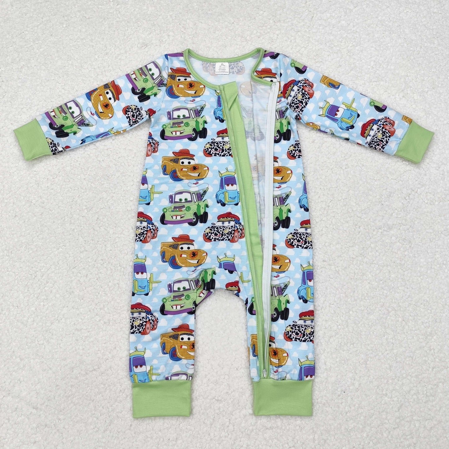 LR1622 BAMBOO car boy romper 202410 RTS sibling