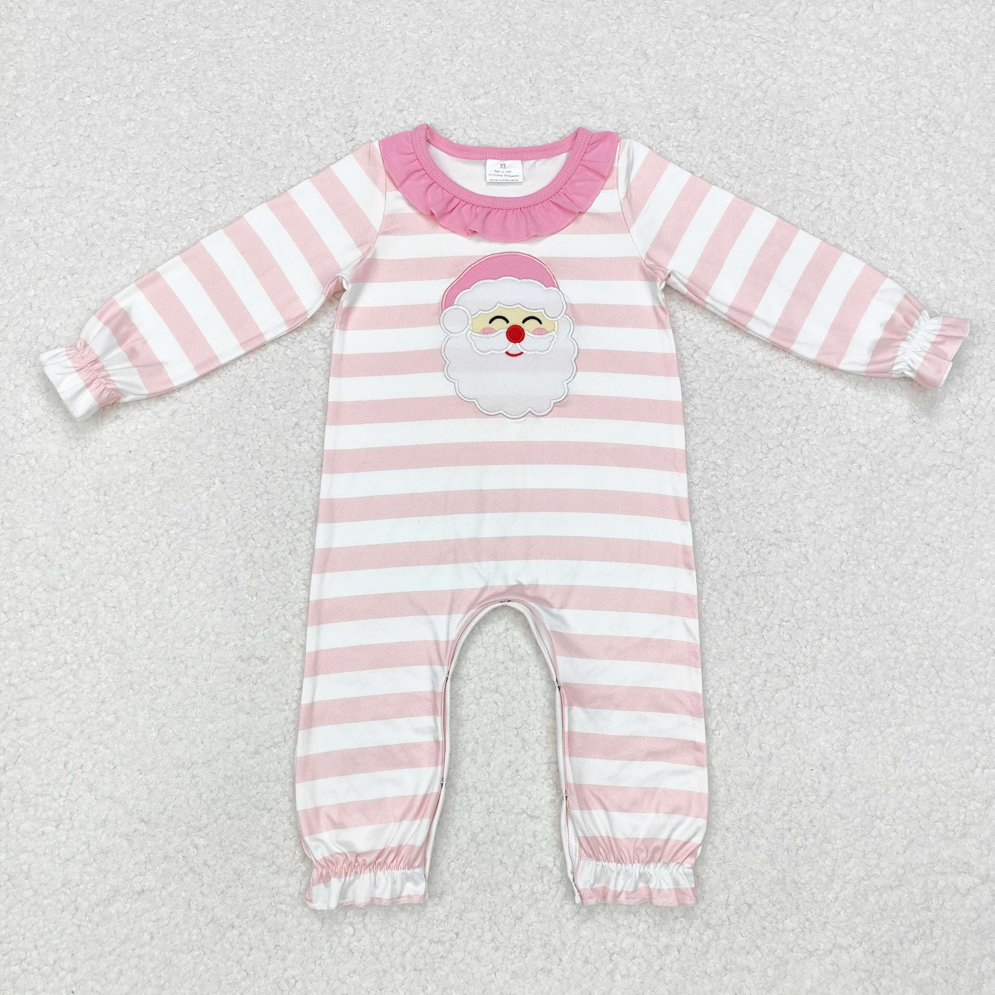 LR1662 embroidery Christmas Santa sibling girl romper 202408 preorder