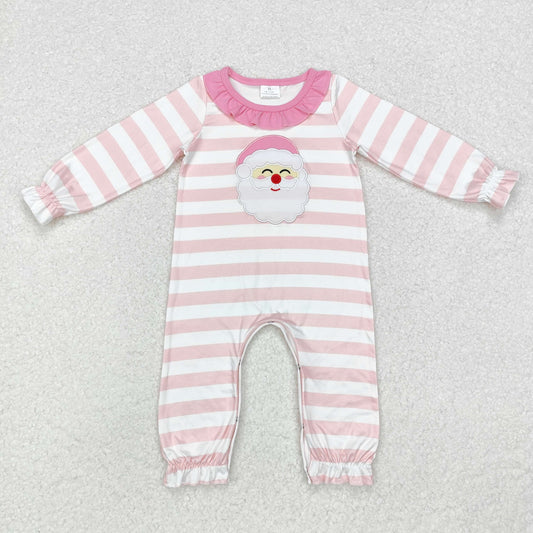 LR1662  embroidery Christmas Santa sibling girl romper 202408 preorder