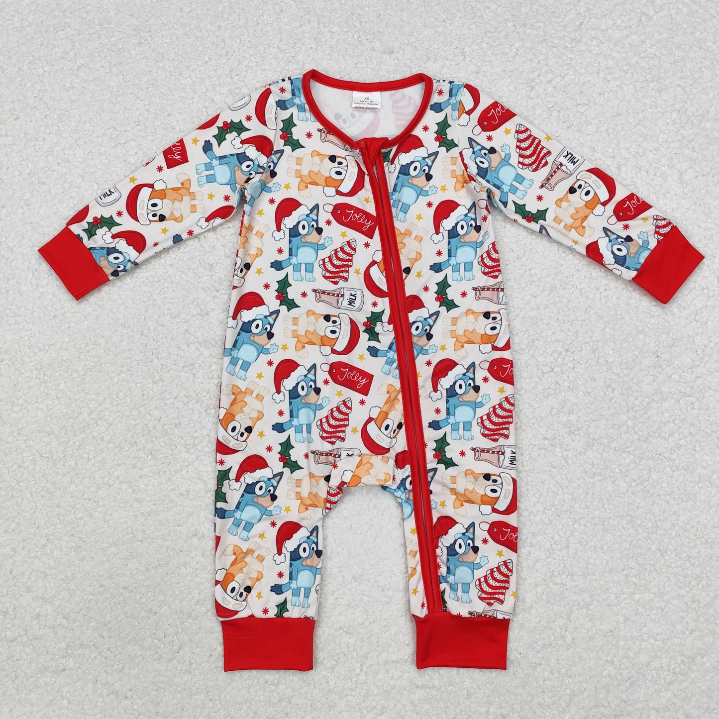 sibling LR1684 Christmas Bluey BOY romper 202411 RTS