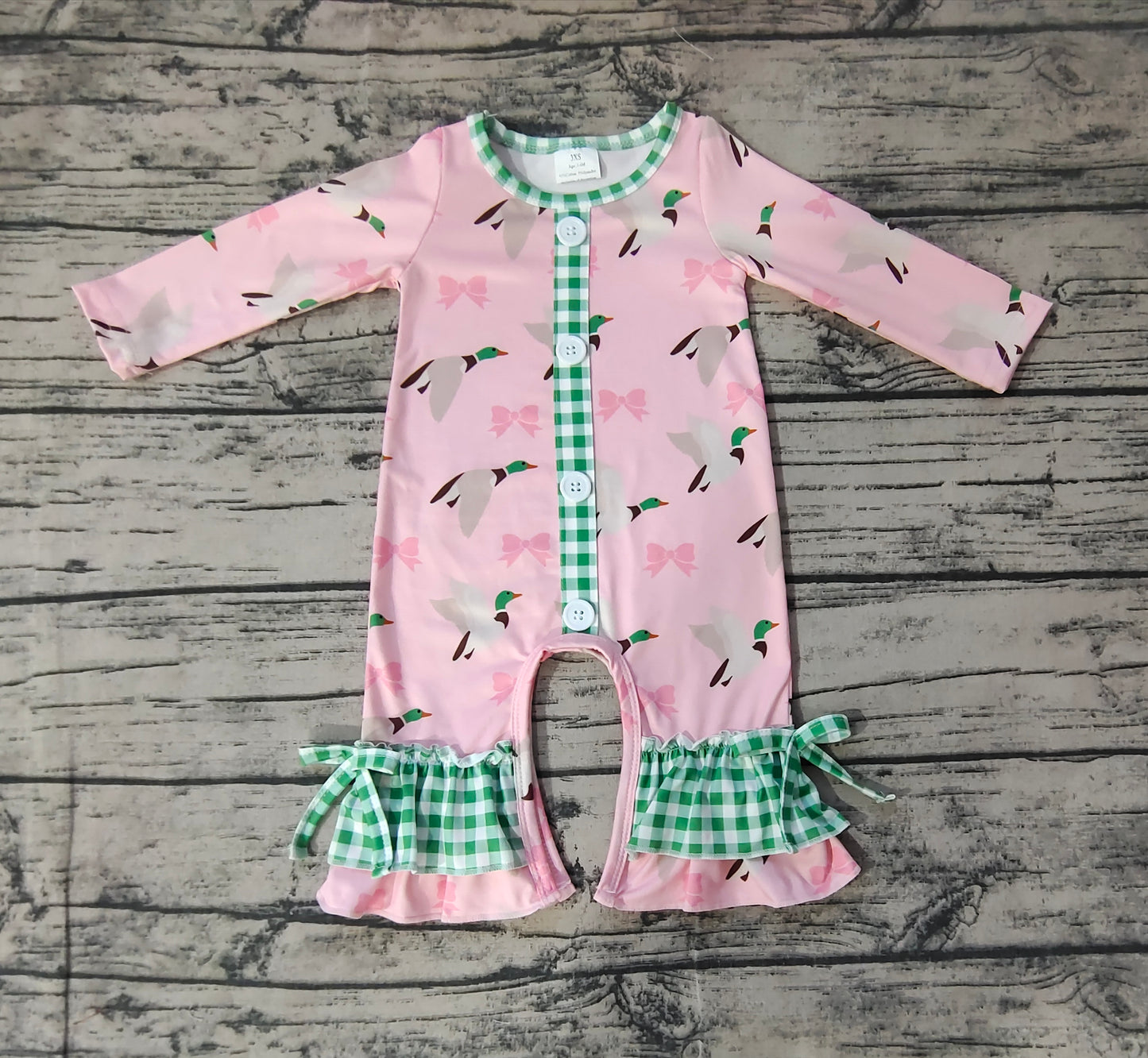 sibling LR1689 Christmas duck boy romper 202410 RTS