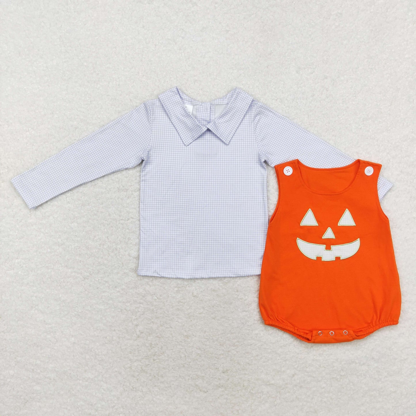 LR1704组合 embroidery Halloween smile LR1390 romper girl top and romper outfit set 202408 preorder sibling