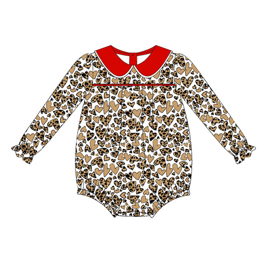 LR1715 leopard love flower sibling girl romper 202408 preorder
