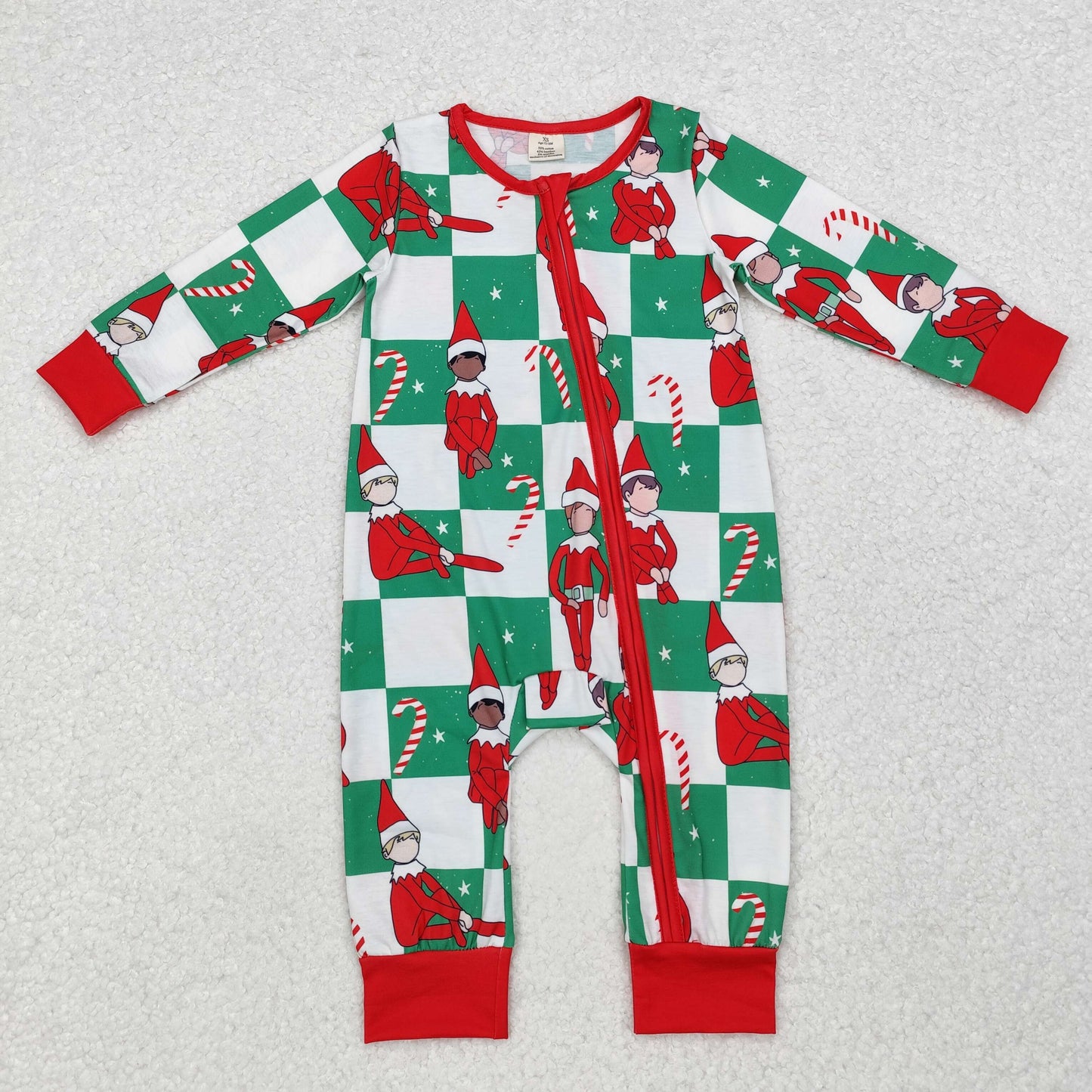LR1817 )-BAMBOO Christmas elf girl romper 202410 RTS