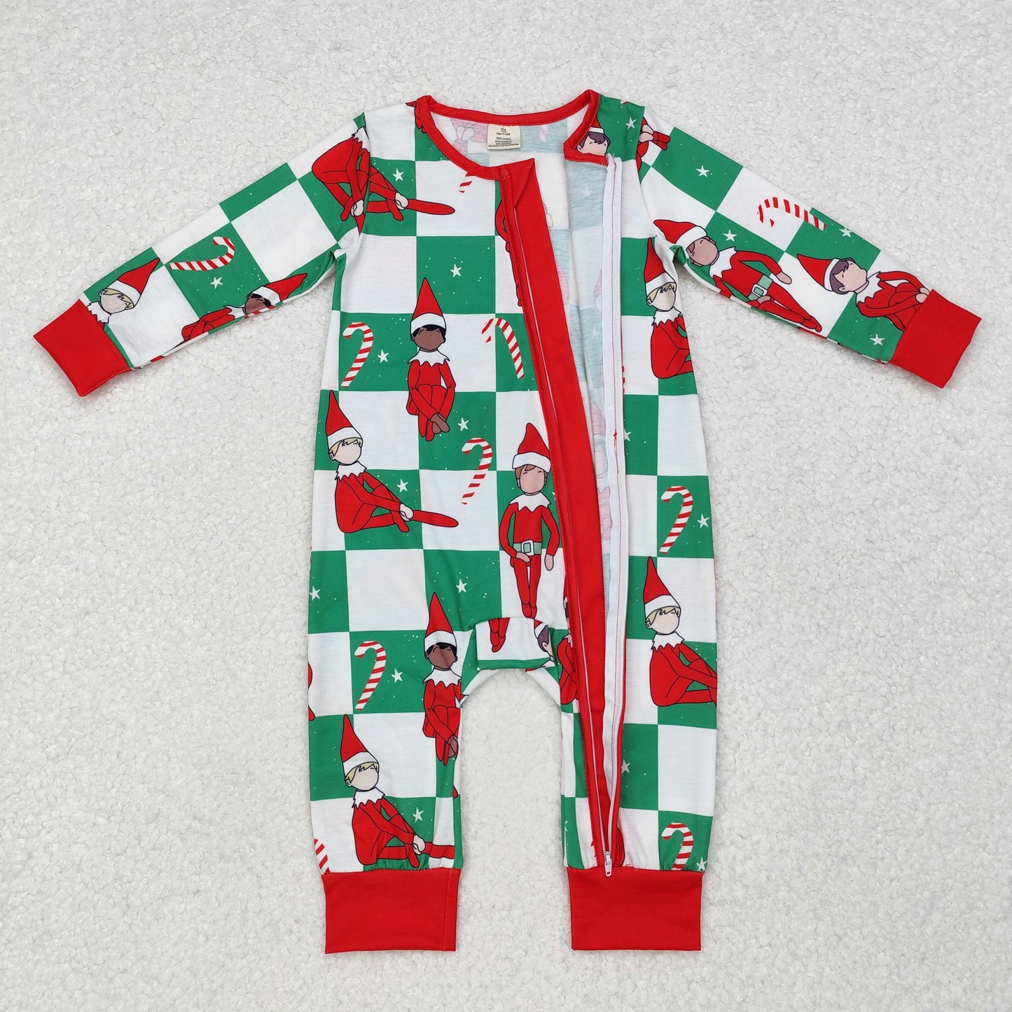 LR1817 )-BAMBOO Christmas elf girl romper 202410 RTS