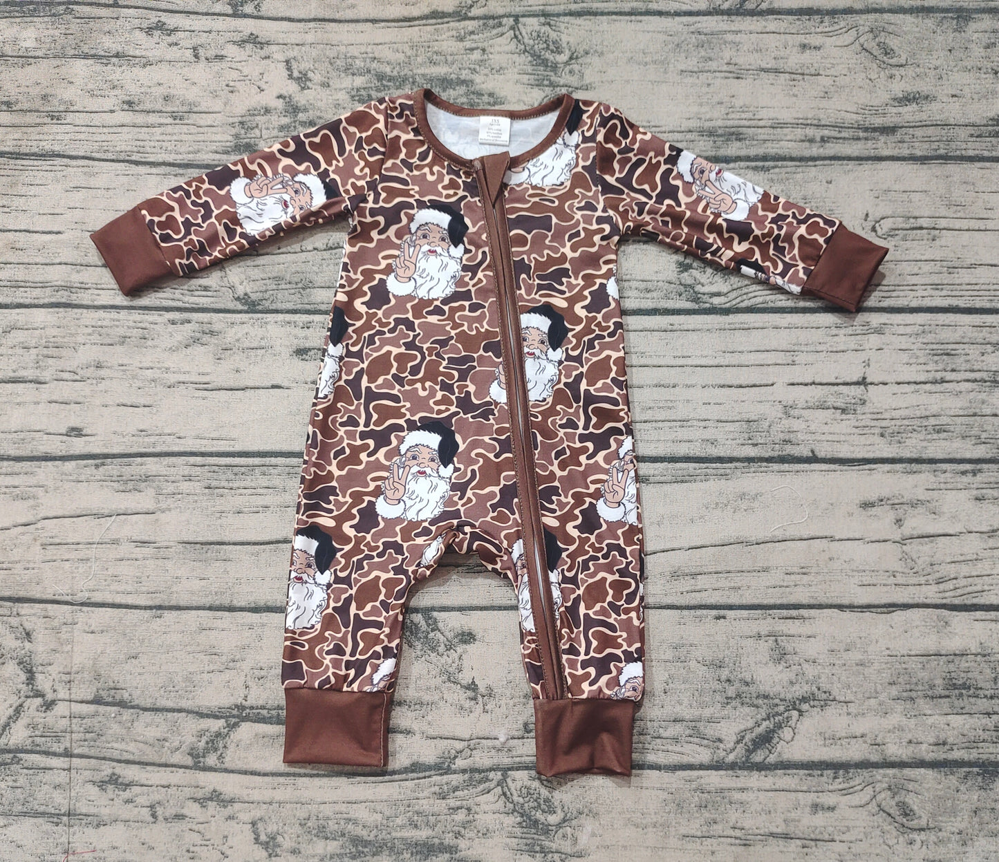 BAMBOO LR1820 camo Christmas sibling boy romper 202409 RTS
