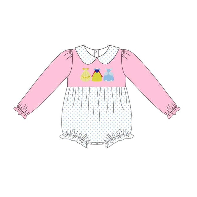 princess cartoon sibling LR1830 girl romper 202408 preorder