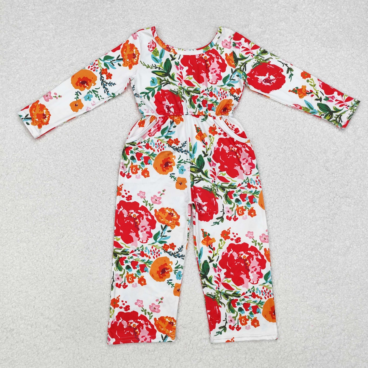LR1837 flower long sleeve girl jumpsuit 202410 RTS