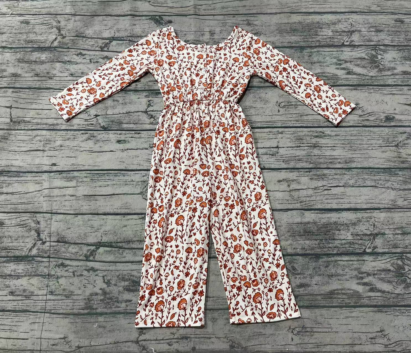 flower long sleeve girl jumpsuit LR1839 preorder overall 202410 RTS 202410