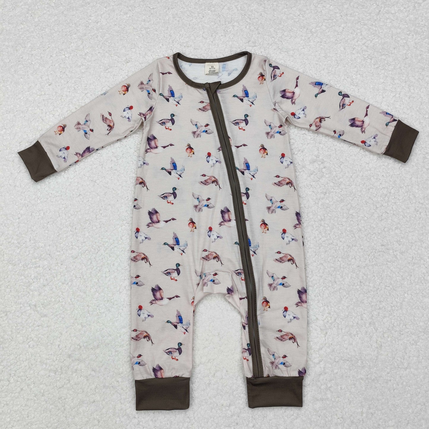 LR1880 BAMBOO boy duck western romper 202411 RTS sibling