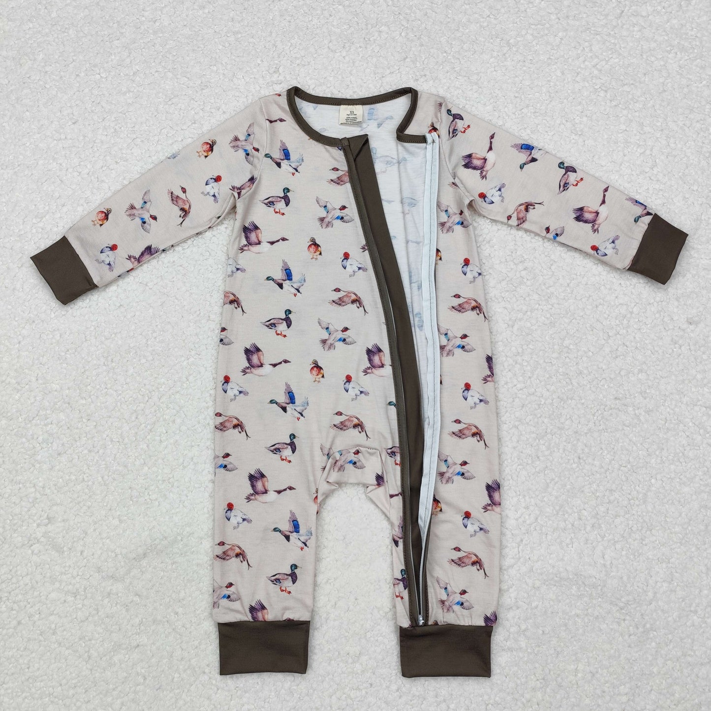 LR1880 BAMBOO boy duck western romper 202411 RTS sibling