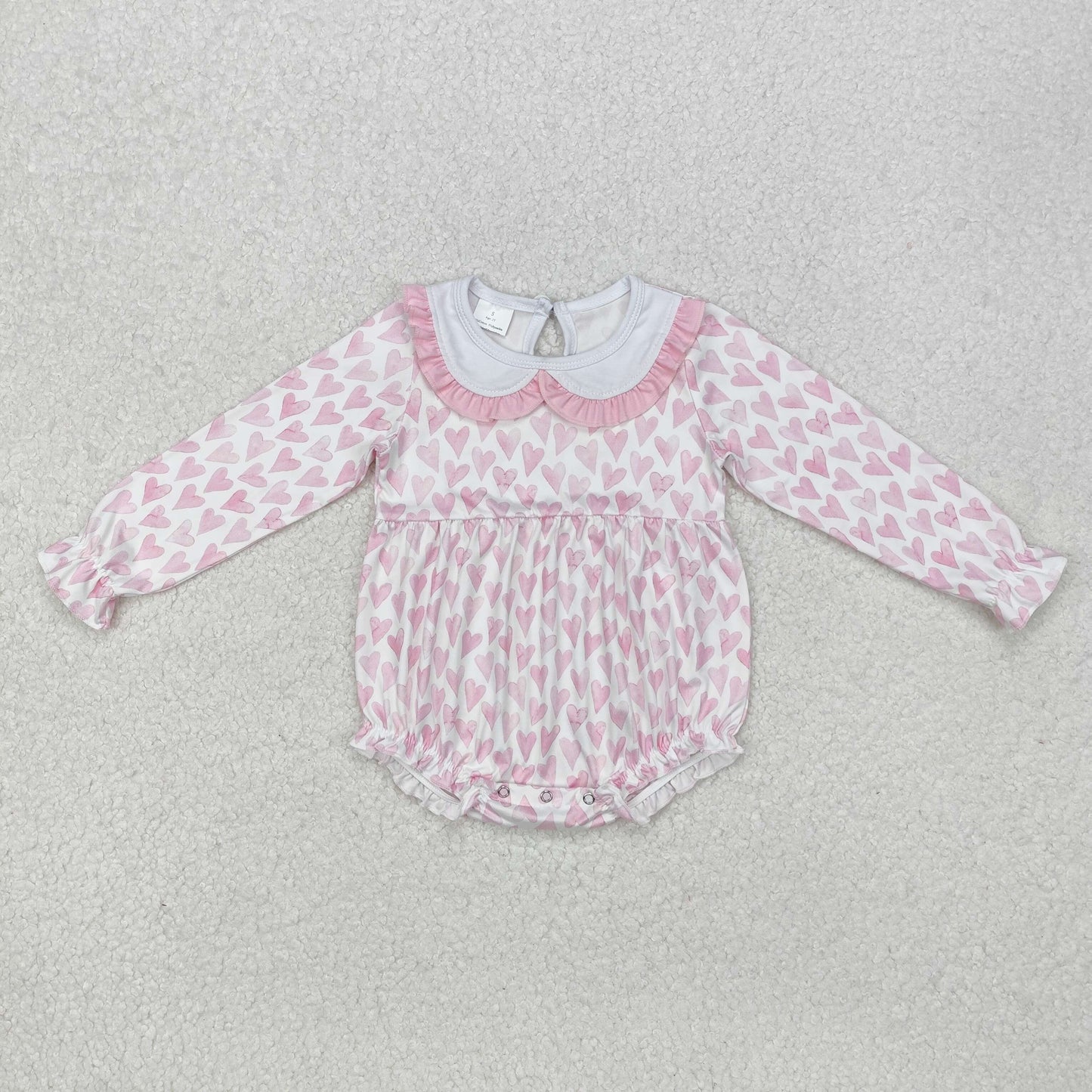 LR1899 western love valentine girl romper 202412 sibling RTS