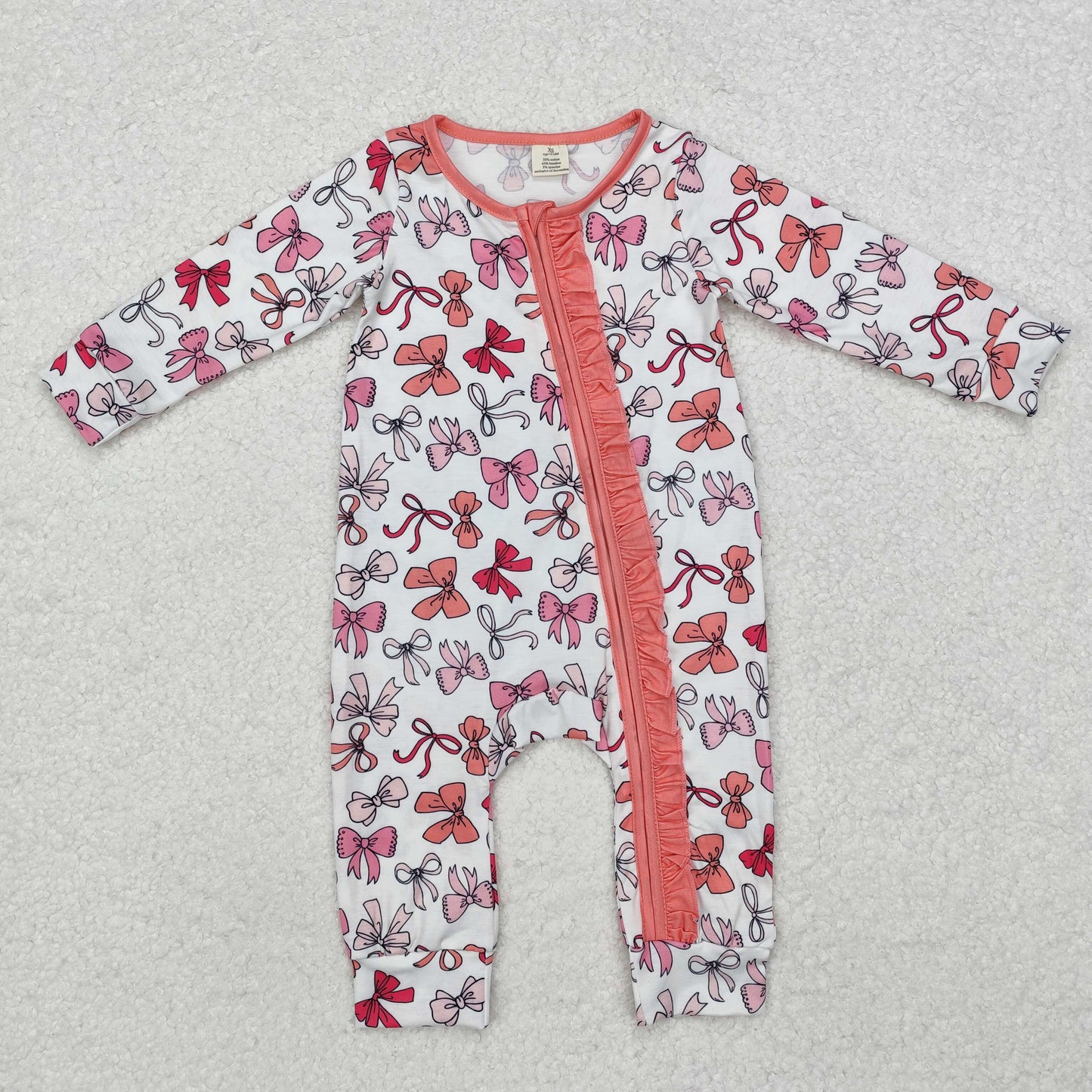 LR1905 -BAMBOO bow girl western romper 202411 RTS sibling