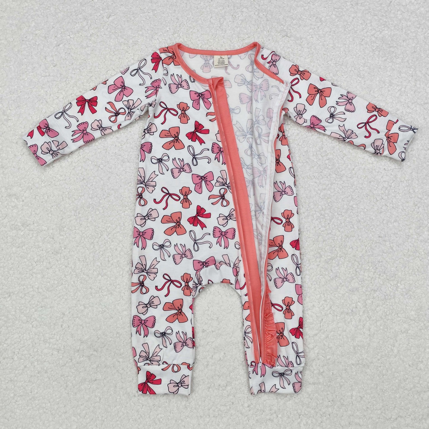 LR1905 -BAMBOO bow girl western romper 202411 RTS sibling