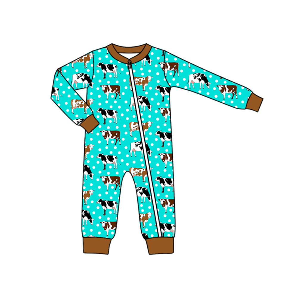 LR1943 preorder cow boy romper jumpsuit overall 202409 romper
