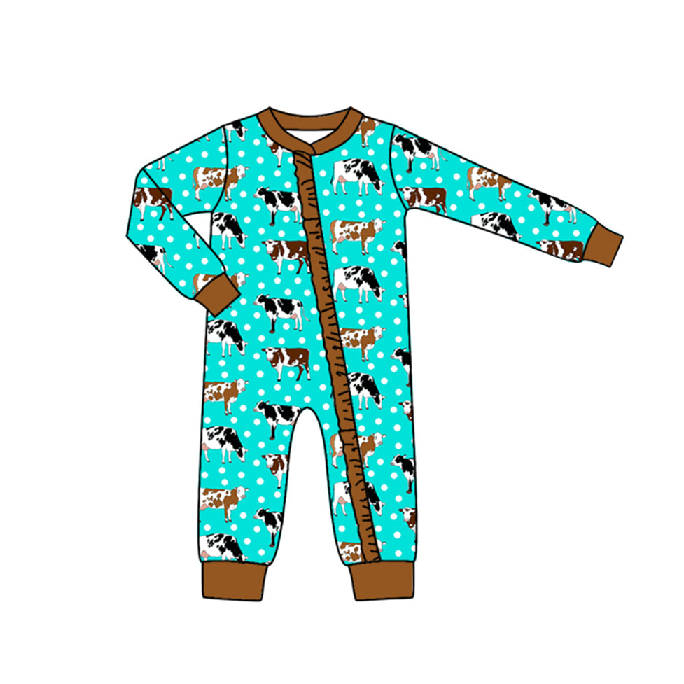 LR1944 preorder cow girl romper jumpsuit overall 202409 romper
