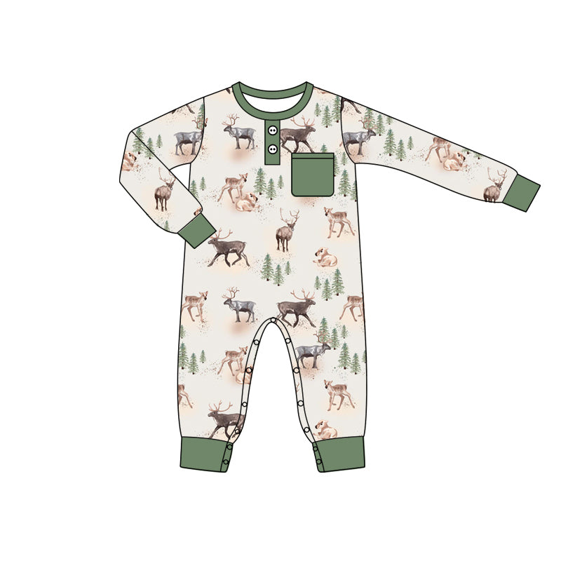 LR1945 preorder Christmas tree deer boy girl romper jumpsuit overall 202409 romper