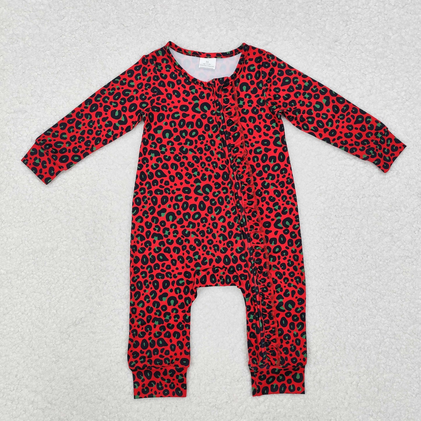 LR1962 Christmas red girl western romper 202411 RTS sibling