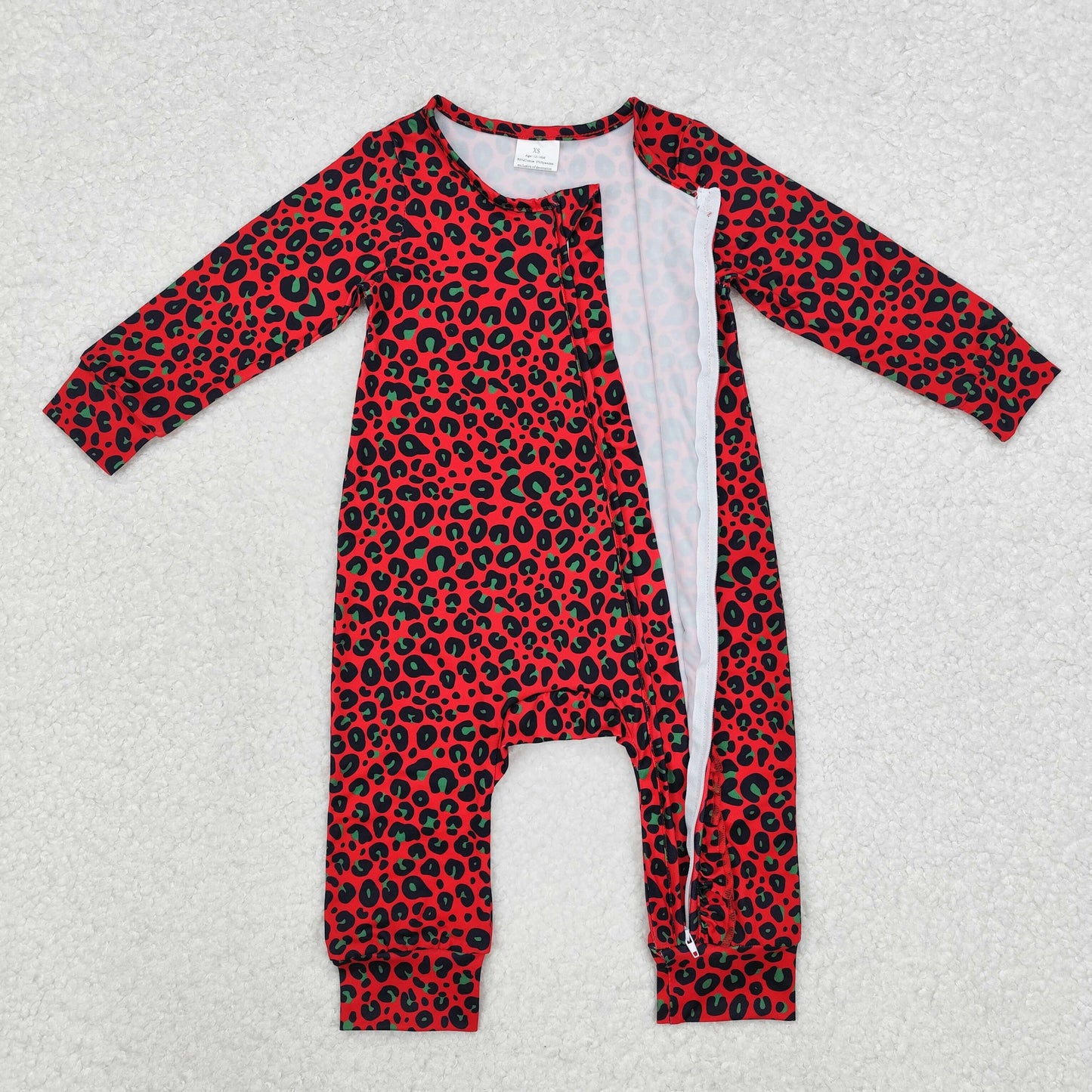 LR1962 Christmas red girl western romper 202411 RTS sibling