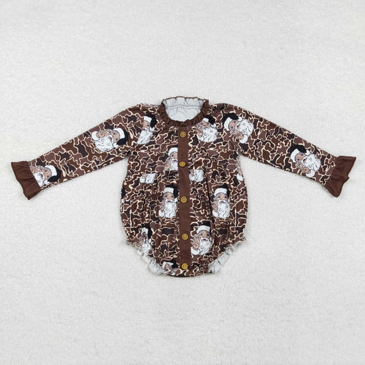 LR1971 camo Christmas girl ruffle romper 202411 RTS