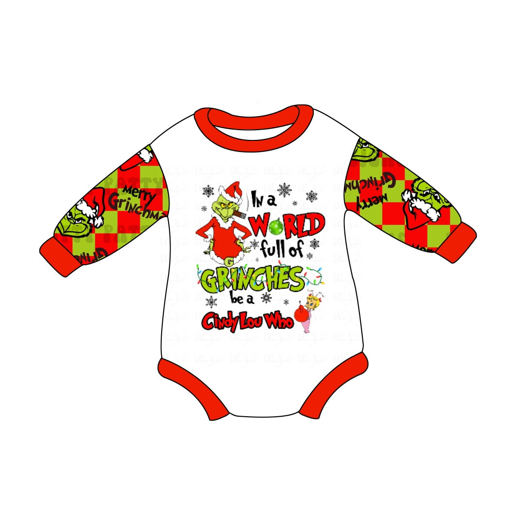 LR1985 preorder Christmas grinch girl romper jumpsuit overall 202409