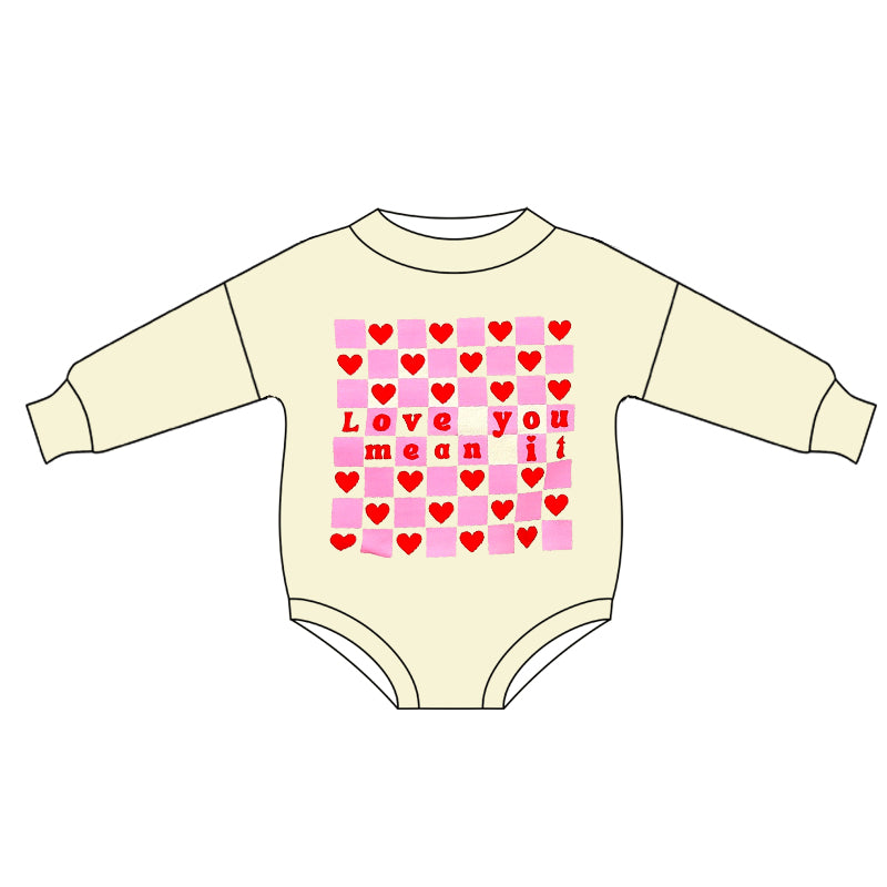 LR2102 western love pink girl romper 202410 preorder sibling