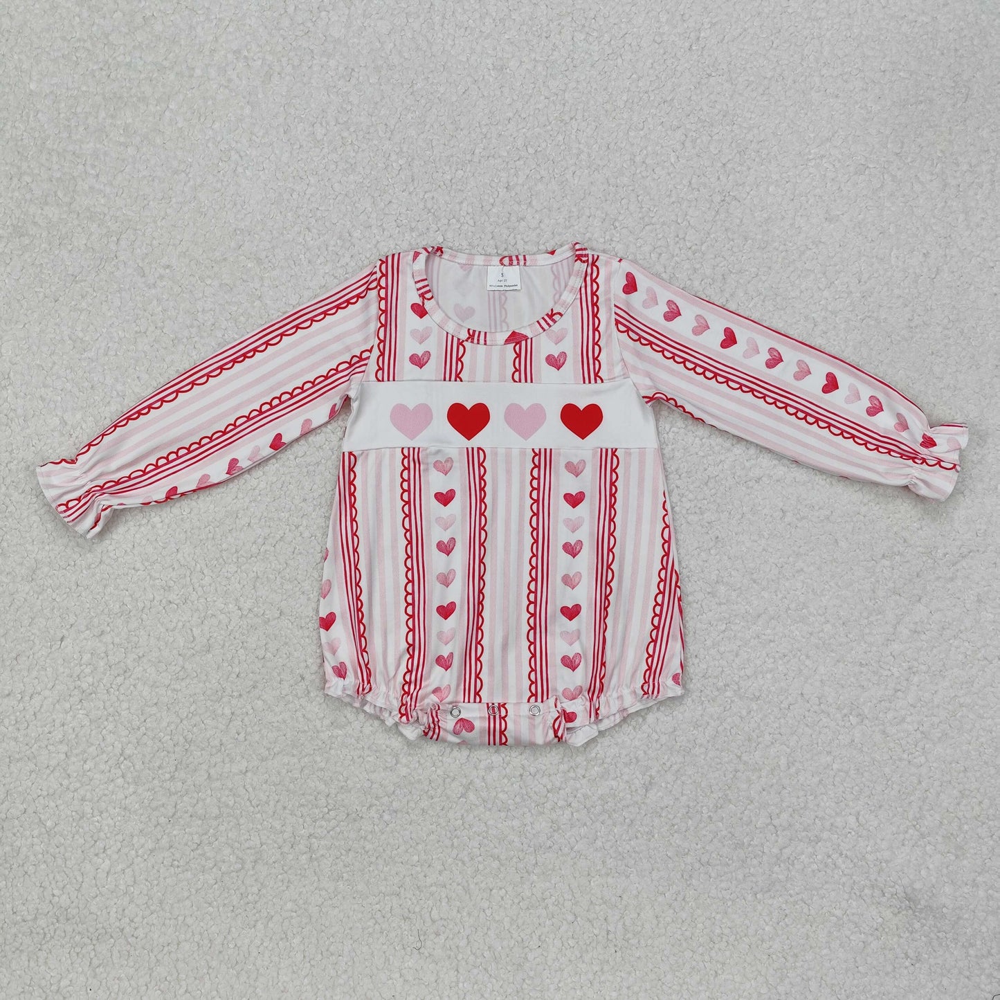 LR2134 western love valentine girl romper 202412 RTS sibling