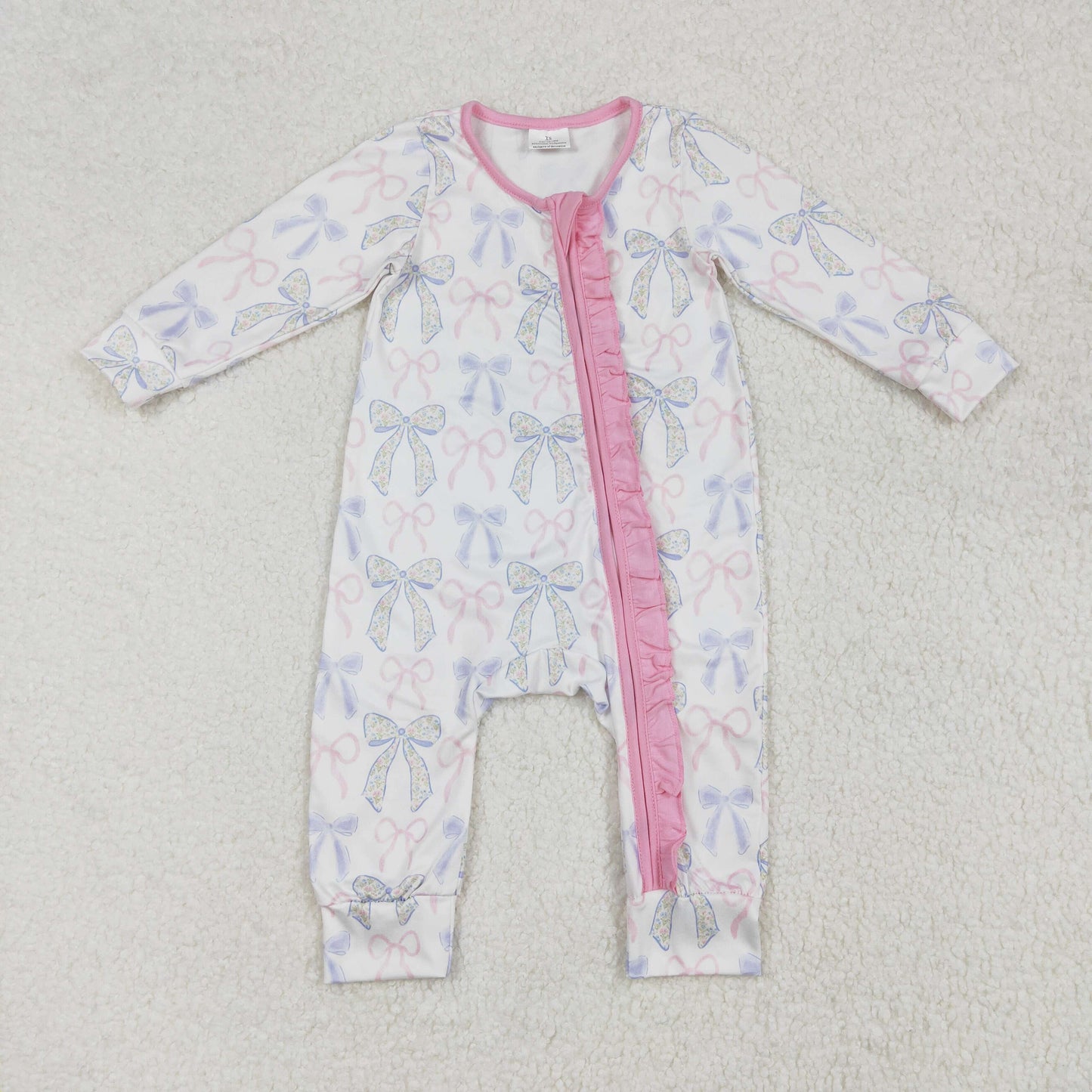 LR2158 bow girl romper 202502 sibling RTS