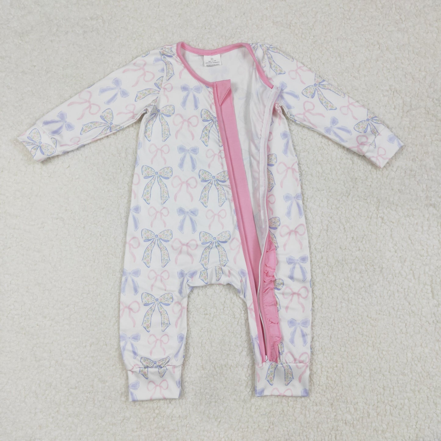LR2158 bow girl romper 202502 sibling RTS